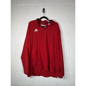 adidas Red Pullover Hoodie Sweatshirt